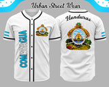 Honduras States Baseball Jersey featuring Comayagua design, showcasing the crest of Honduras with vibrant colors.