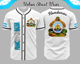 Honduras States Baseball Jersey featuring Francisco Morazan design, showcasing vibrant colors and state emblem.