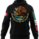 Mexican States Design long sleeve black hoodie