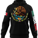 Mexican States Design long sleeve black hoodie