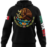 Mexican States Design long sleeve black hoodie