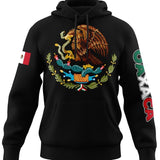 Mexican States Design long sleeve black hoodie