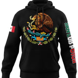 Mexican States Design long sleeve black hoodie