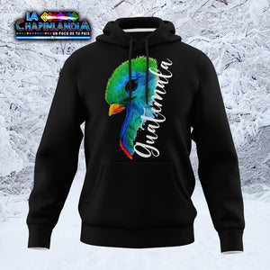 Quetzal Guatemala Sudadera Con Capucha Color Negro